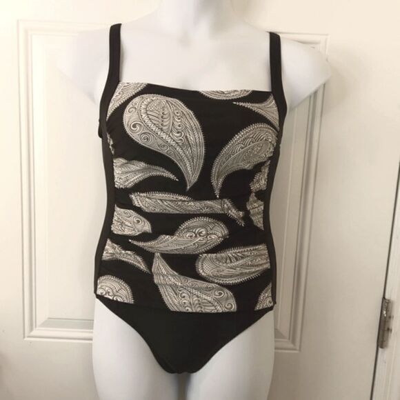 Lascana for Venus black white and taupe one piece swimsuit - Picture 1 of 12
